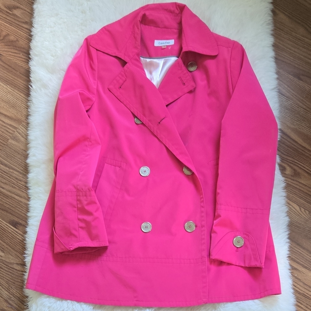 Pink Double-Breasted Women's Coat